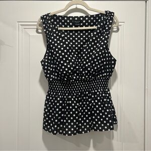 Kate Spade Dot Dot Dot Smocked Top XL